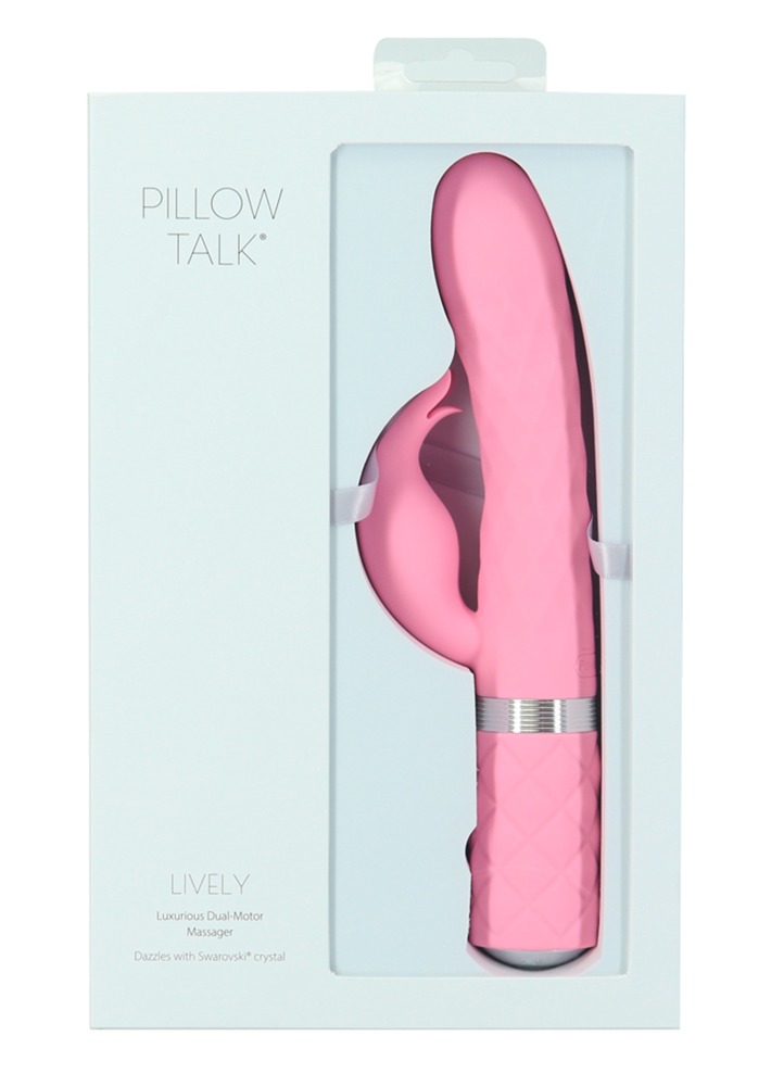 Pillow Talk Lively Pink vibratorius kiškutis