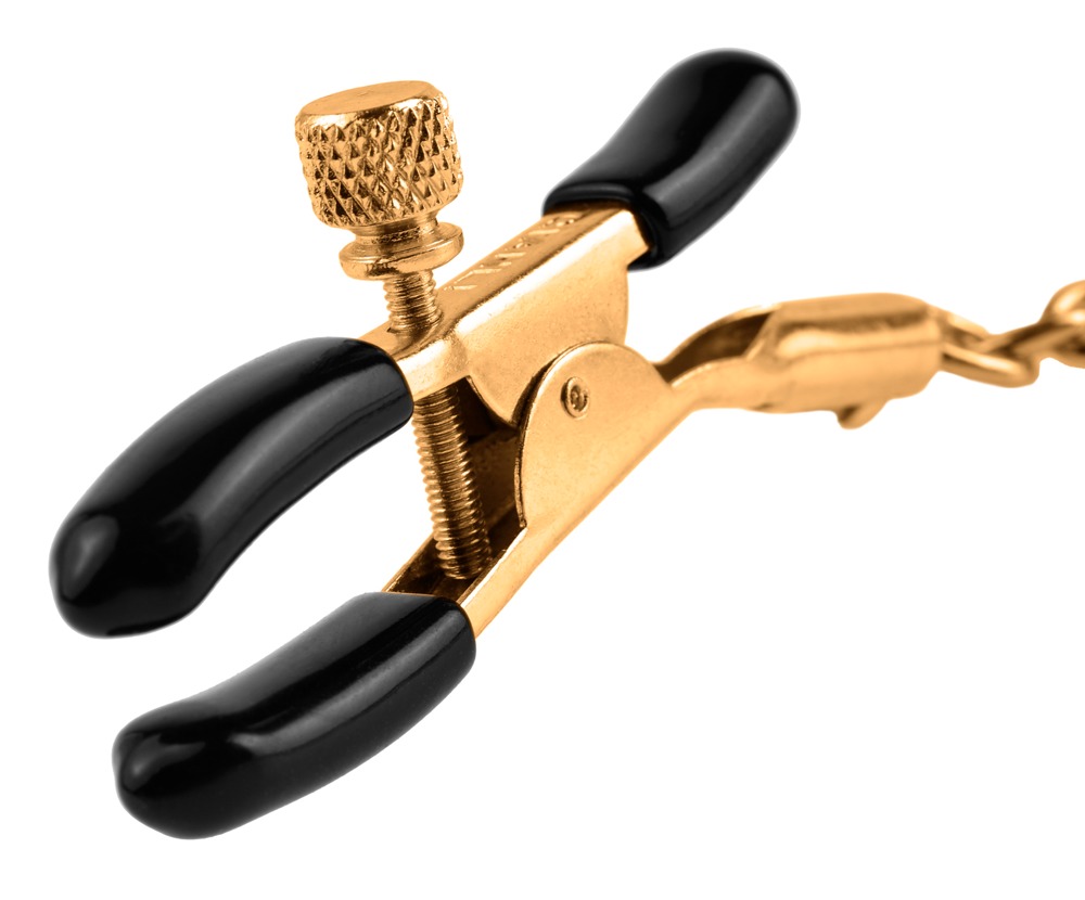 Fetish Fantasy Gold ffs Gold Chain Nipple Clamps spenelių spaustukai &ndash; nuotrauka 3