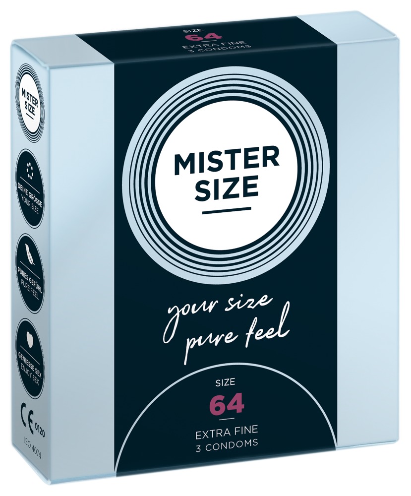 Mister Size 64mm pack of 3 Nestandartinio dydžio prezervatyvai