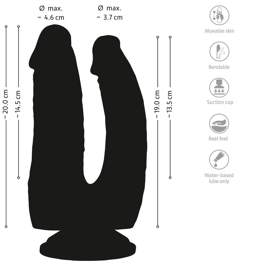 Nature Skin Bendable Double Pe dvigubas dildo &ndash; nuotrauka 12