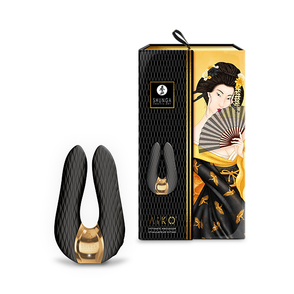 Shunga - Aiko Intimate Massager Black išskirtinio dizaino vibratorius