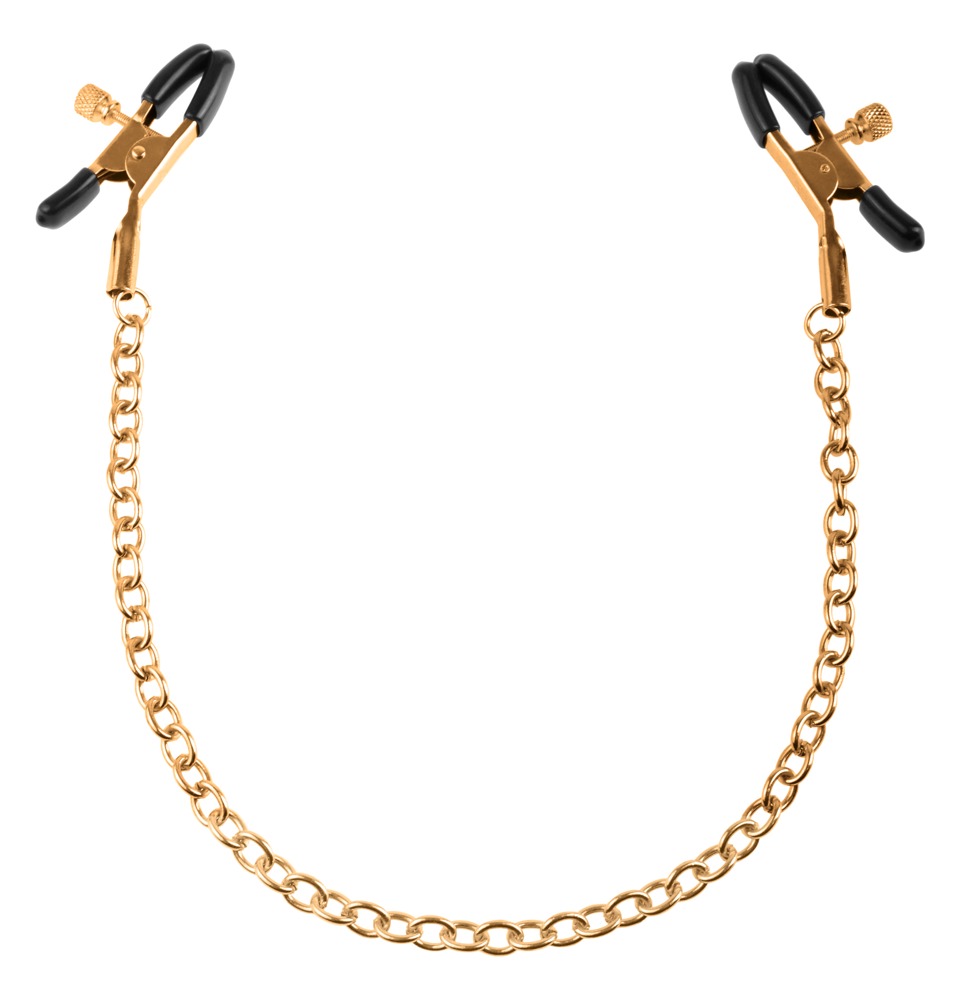 Fetish Fantasy Gold ffs Gold Chain Nipple Clamps spenelių spaustukai &ndash; nuotrauka 2