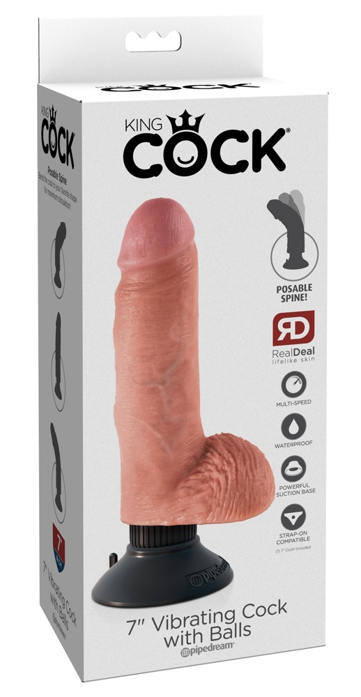 King Cock 7 inch Vibr./w.balls tikroviškas vibratorius