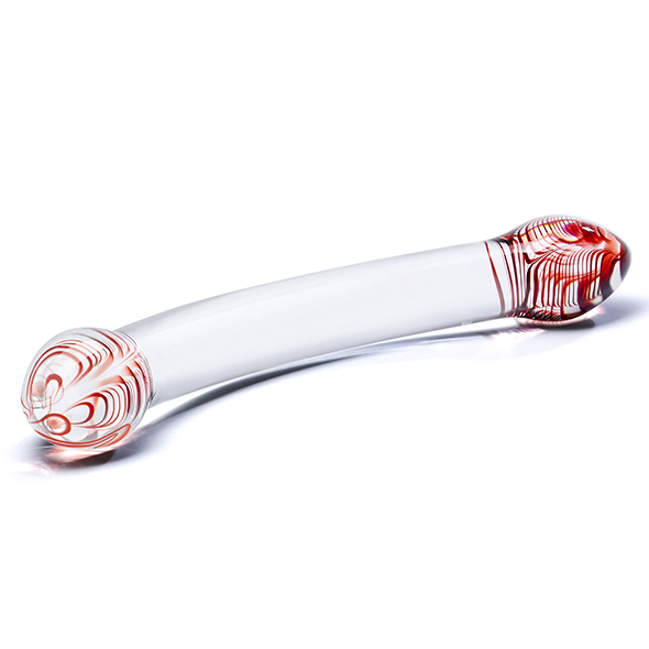 Glas - Red Head Double Glass Dildo stiklinis dildo &ndash; nuotrauka 3