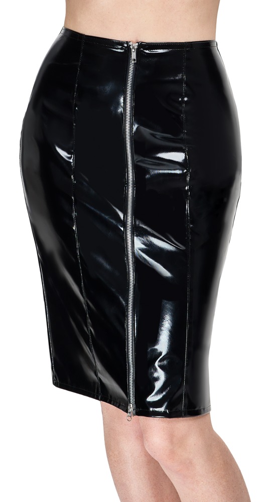 Black Level Vinyl Skirt Zip black L Seksuali lateksinė apranga &ndash; nuotrauka 2