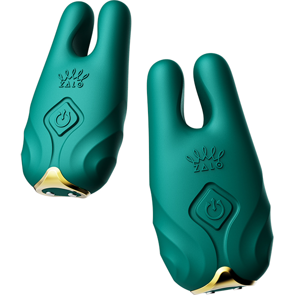 Zalo - Nave Wireless Vibrating Nipple Clamps Turquoise Green spenelių spaustukai