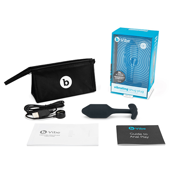 B-Vibe - Vibrating Snug Plug 2 (M) Black Analinis kai&scaron;tis &ndash; nuotrauka 9