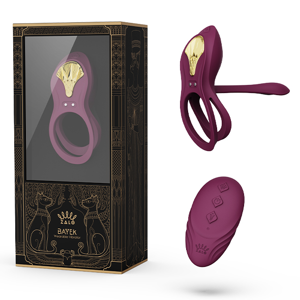 Zalo - Bayek Wearable Massager Velvet Purple Pakraunamas vibruojantis penio žiedas