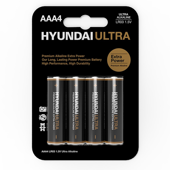Hyundai Super Alkaline aaa Batteries 4 pcs elementai