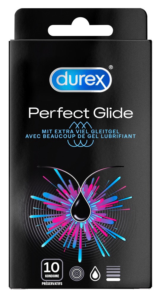 Durex Perfect Glide pack of 10 Papildomai lubrikuoti prezervatyvai