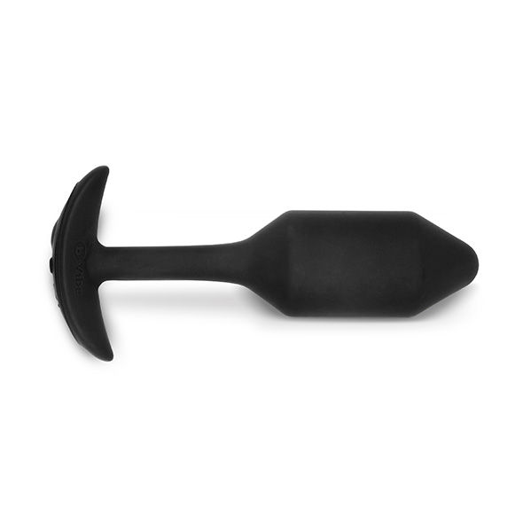 B-Vibe - Vibrating Snug Plug 2 (M) Black Analinis kai&scaron;tis &ndash; nuotrauka 4