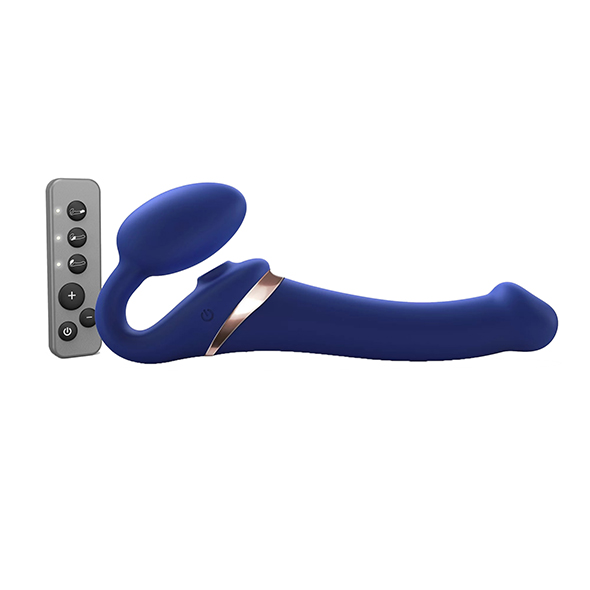 Strap-On-Me - Strap-on Multi Orgasm Remote Controlled 3 Motors Blue M klitorinis vibratorius