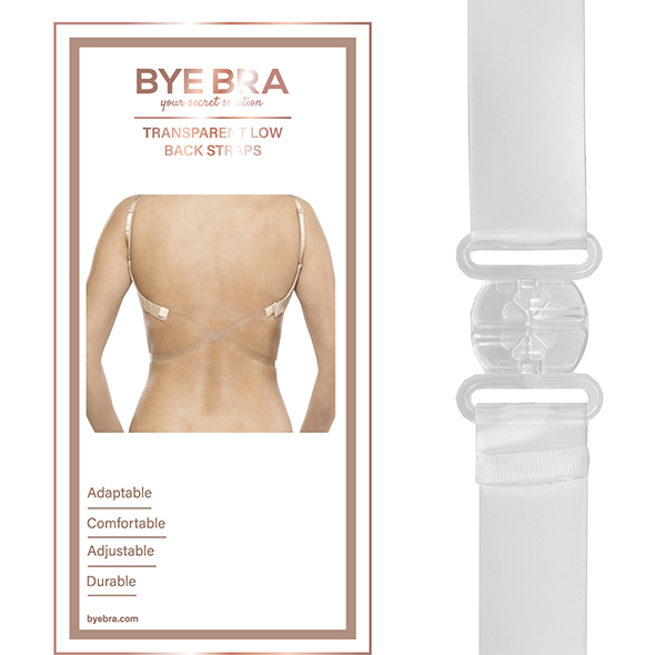 Bye Bra - Transparent Low Back Strap Clear permatomas liemenėlės užsegimas