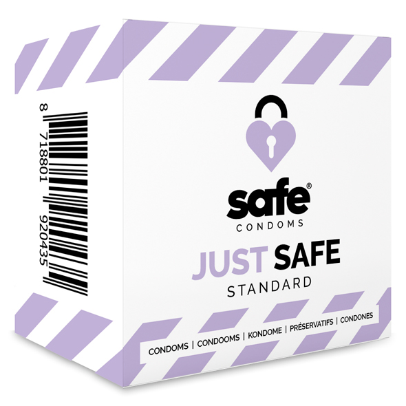 Safe - Condoms Just Safe Standard (5 pcs) klasikiniai prezervatyvai