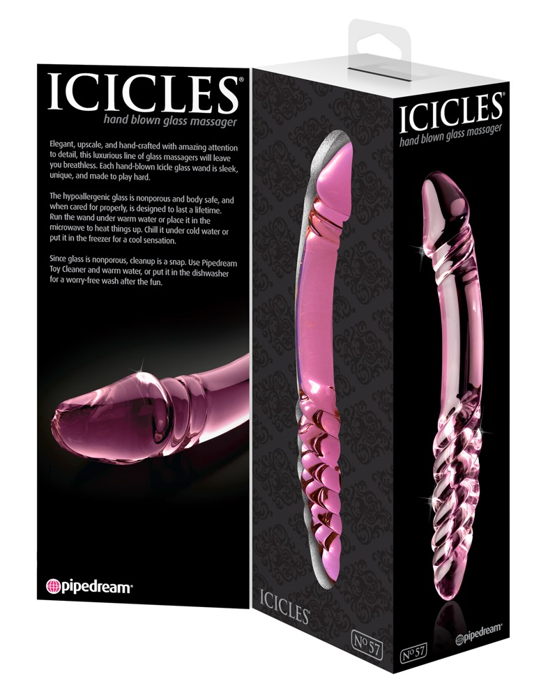 Icicles No. 57 Pink dvigubas dildo &ndash; nuotrauka 4