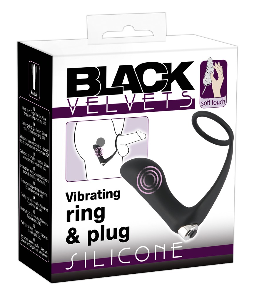 Black Velvets bv Vibrating ring & plug Analinis kaištis