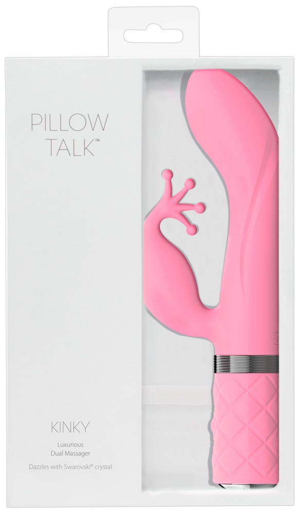 Pillow Talk Kinky pink vibratorius kiškutis
