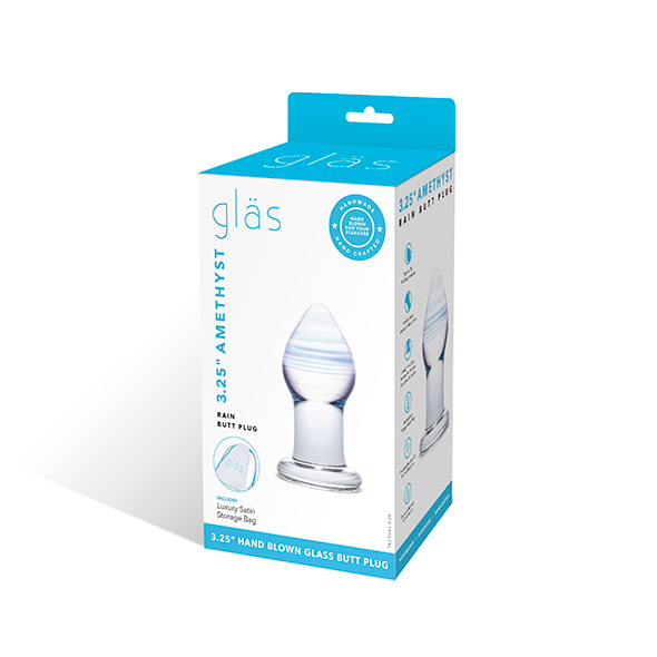Glas - Amethyst Rain Glass Butt Plug Stiklinis analinis žaislas &ndash; nuotrauka 2
