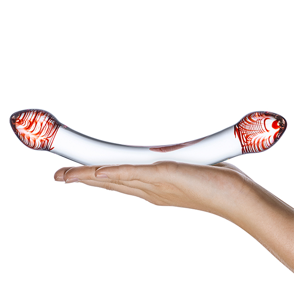 Glas - Red Head Double Glass Dildo stiklinis dildo &ndash; nuotrauka 5