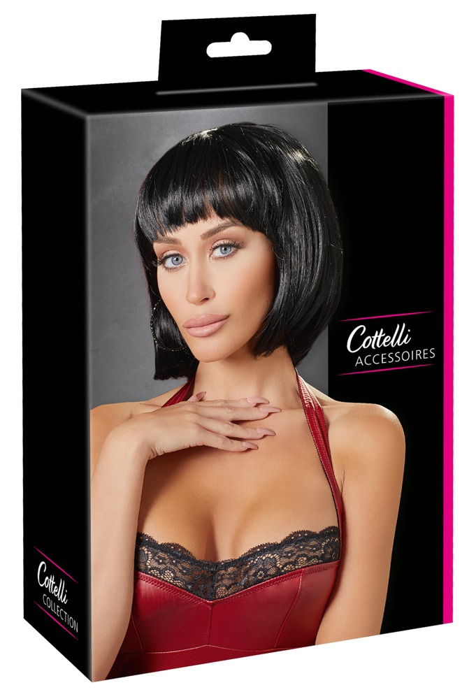 Cottelli Collection Black Bob Wig Seksualus perukas