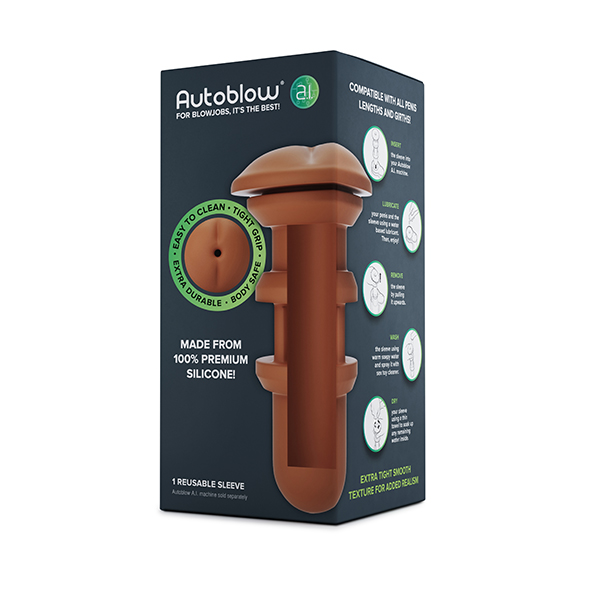 Autoblow - A.I. Silicone Anus Sleeve Brown analinis masturbatorius &ndash; nuotrauka 6