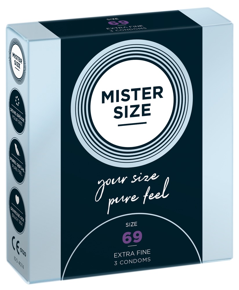Mister Size 69mm pack of 3 Nestandartinio dydžio prezervatyvai