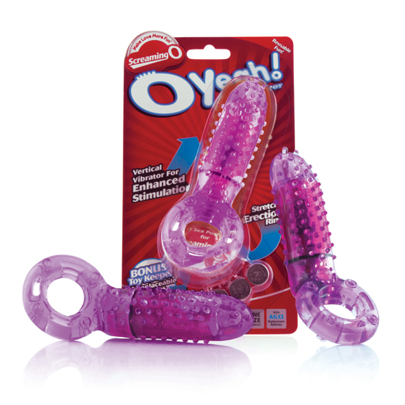 The Screaming O - Oyeah Purple vibruojantis penio žiedas su elementais