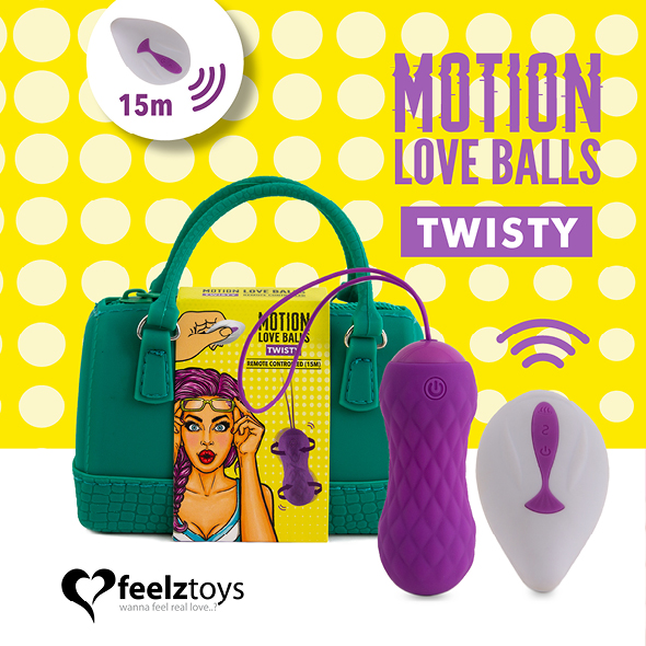 FeelzToys - Remote Controlled Motion Love Balls Twisty Vaginalinis kamuoliukas - rutuliukai