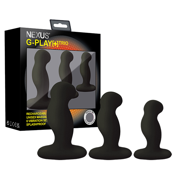 Nexus - G-Play Trio Plus Unisex Vibrator Pack S/M/L Black Prostatos masažuoklis