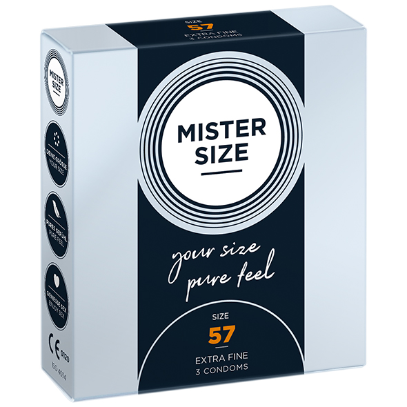 Mister Size - 57 mm Condoms 3 Pieces Nestandartinio dydžio prezervatyvai