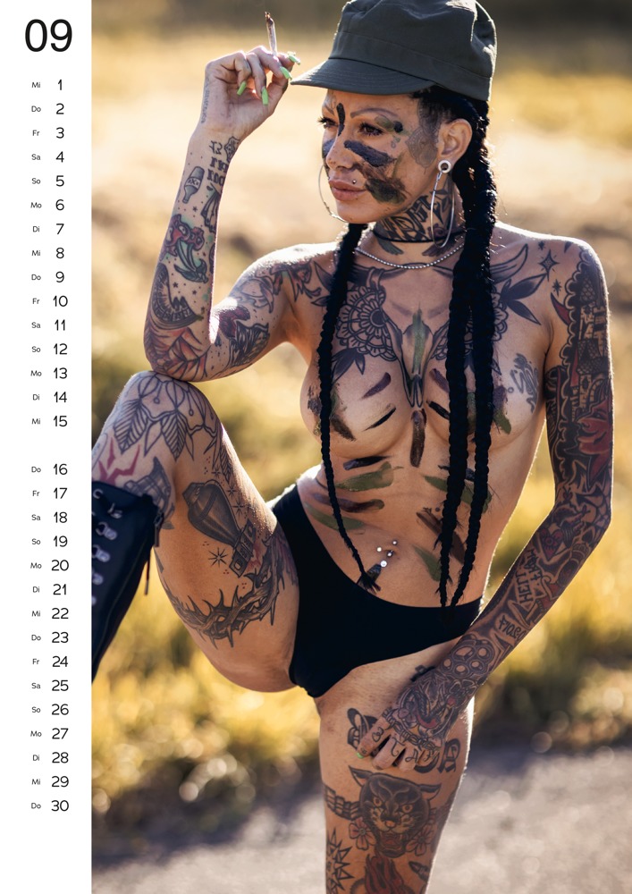 PIN-UP Tattoo Girls 2027 10x erotinis kalendorius &ndash; nuotrauka 4