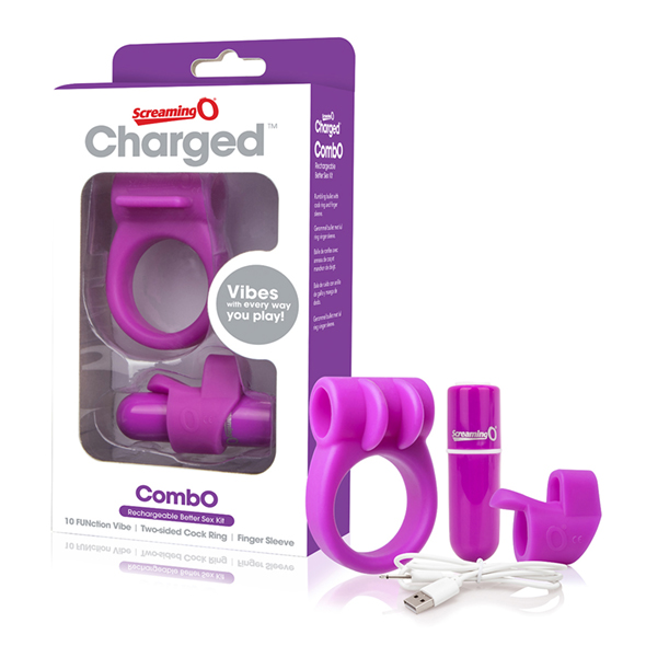 The Screaming O - Charged CombO Kit #1 Purple vibratorių rinkinys