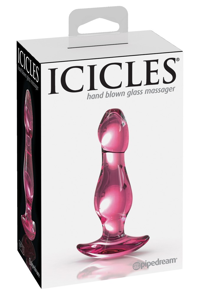 Icicles No. 73 Pink stiklinis dildo