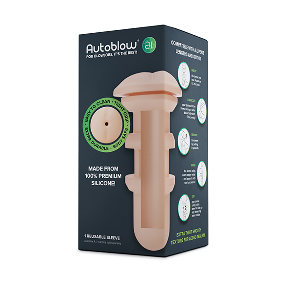 Autoblow - A.I. Silicone Anus Sleeve White analinis masturbatorius &ndash; nuotrauka 6