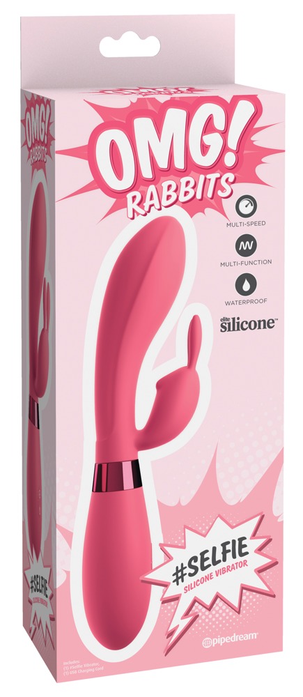 OMG! Silicone Vibrator Pink vibratorius kiškutis