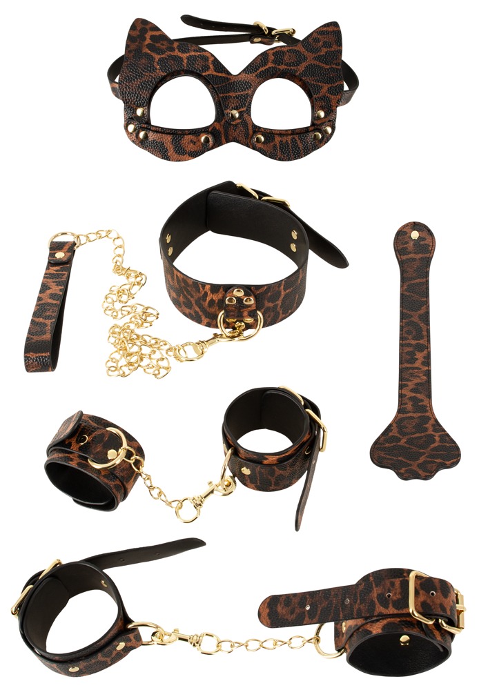 Bad Kitty Restraint SetLeopard pančiai, virvė, antrankiai &ndash; nuotrauka 11