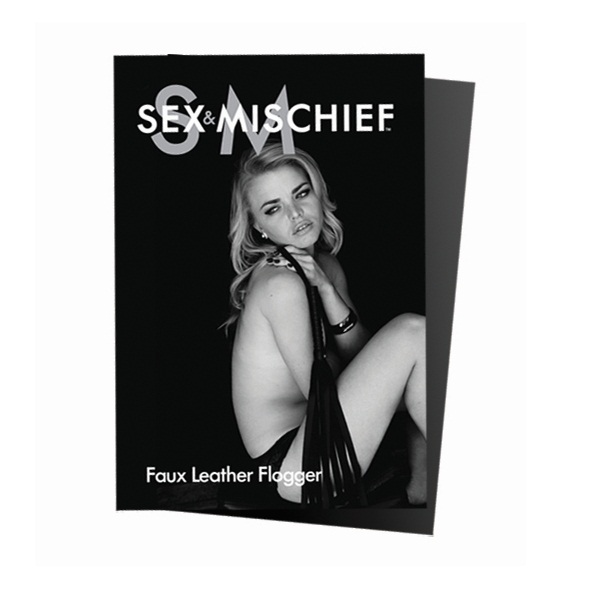 Sex & Mischief S&M - Black Faux Leather Flogger botagas seksui &ndash; nuotrauka 2