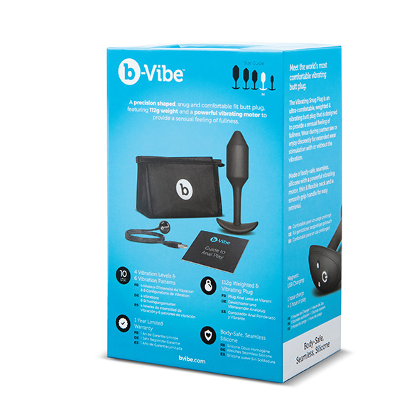 B-Vibe - Vibrating Snug Plug 2 (M) Black Analinis kai&scaron;tis &ndash; nuotrauka 6