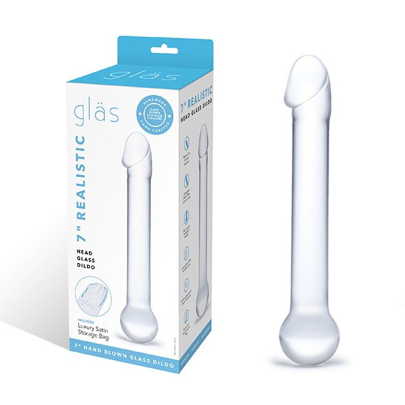 Glas - Realistic Head Glass Dildo stiklinis dildo &ndash; nuotrauka 2