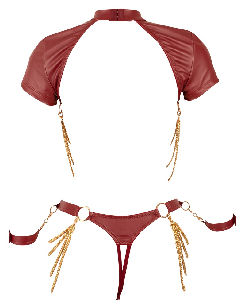 Cottelli bondage Top+Thong Bondage red L Teminis kostiumas &ndash; nuotrauka 12