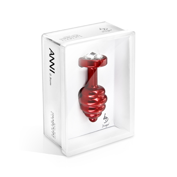 Diogol - Ano Butt Plug Ribbed Red 30 mm Analinis kai&scaron;tis &ndash; nuotrauka 2