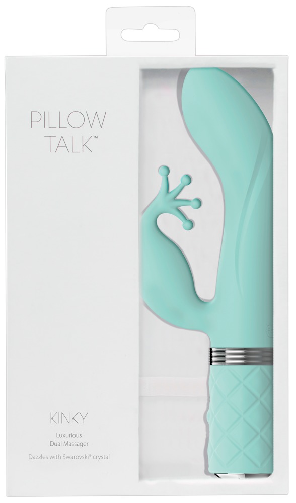 Pillow Talk Kinky teal vibratorius kiškutis