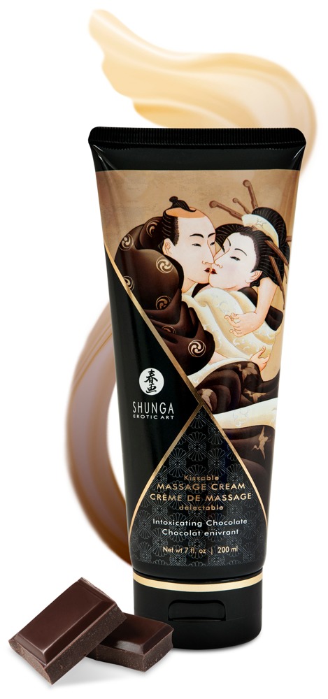 Shunga Kissable Cream Chocolate 200ml masažinis kremas
