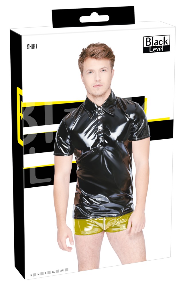 Black Level Vinyl M. Polo Shirt xl vyriška lateksinė apranga