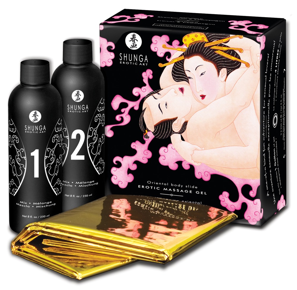 Shunga Massage Strawberry2x250 masažo gelis