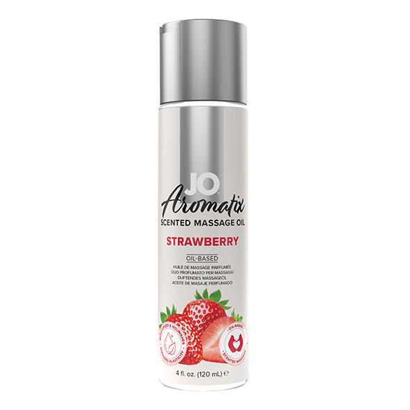 System Jo - Aromatix Scented Massage Oil Strawberry 120 ml masažo aliejus
