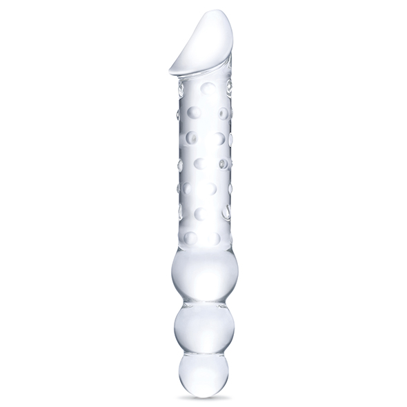 Glas - Double Ended Glass Dildo with Anal Beads stiklinis dildo