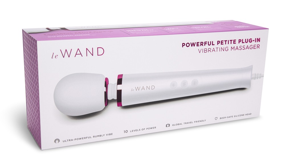 Le Wand Powerful Petite Plug-in White vibruojantis masažuoklis
