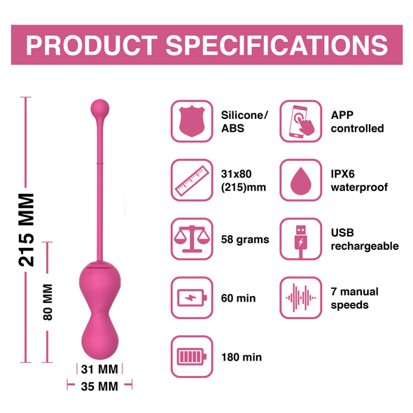 Magic Motion - Smart Kegel Master Balls Pink i&scaron;manusis vibratorius &ndash; nuotrauka 6