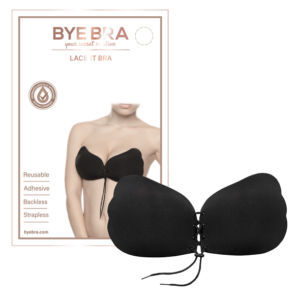 Bye Bra - Lace-It Bra Cup A Black prilimpanti liemenėlė